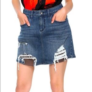 Blackheart Hot Topic Plus Size Denim Fishnet Skirt